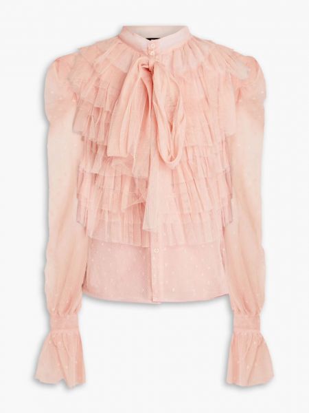 Блузка "пуэн-деспри" с рюшами Redvalentino розовый