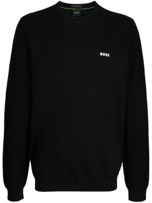 Пуловер с принт Boss черно