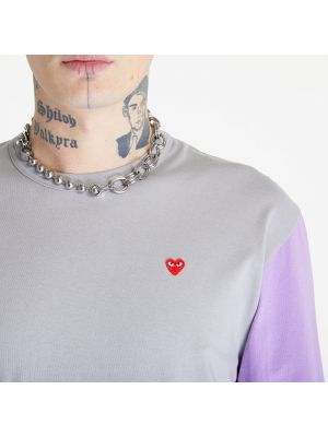 Μακρυμάνικη μπλούζα με μοτίβο καρδιά Comme Des Garçons Play γκρι