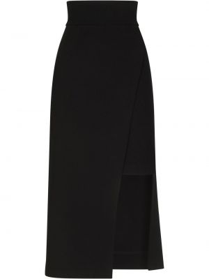Асиметрична миди пола от джърси Dolce & Gabbana черно