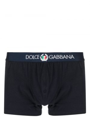 Памучни боксерки с принт Dolce & Gabbana синьо