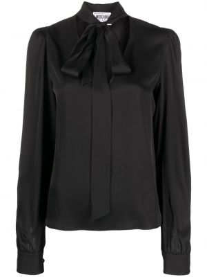 Блуза с панделка Moschino Jeans черно