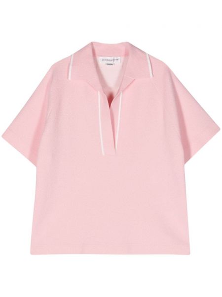 Polo marškinėliai Victoria Beckham rožinė