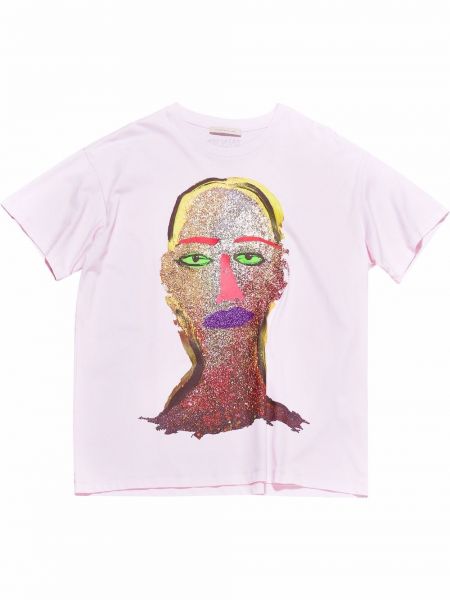 T-shirt z printem Christopher Kane, różowy