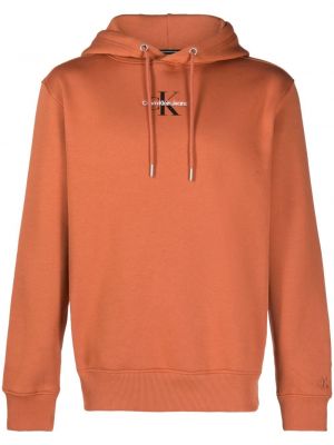 Raštuotas džemperis su gobtuvu Calvin Klein Jeans oranžinė