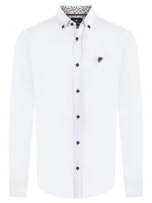 Белая джинсовая рубашка на пуговицах Denim Culture