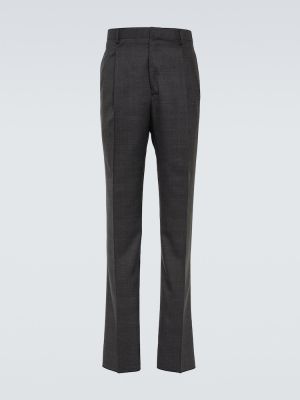 Pantalones rectos de lana Lanvin gris