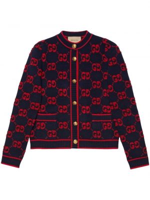 Cardigan i jacquard Gucci blå