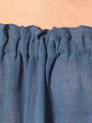 Ľanové midi šaty Lisa Marie Fernandez modrá