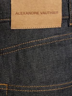 Bavlnené džínsy s rovným strihom Alexandre Vauthier čierna