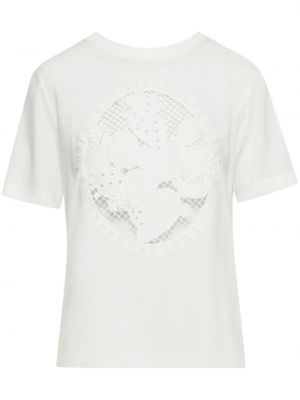 Βαμβακερή μπλούζα Oscar De La Renta λευκό