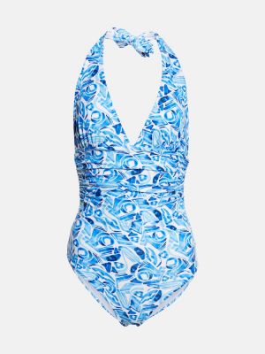Strój kąpielowy z nadrukiem Rebecca Vallance niebieski