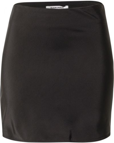 Jednofarebná priliehavá minisukňa z polyesteru Glamorous - čierna