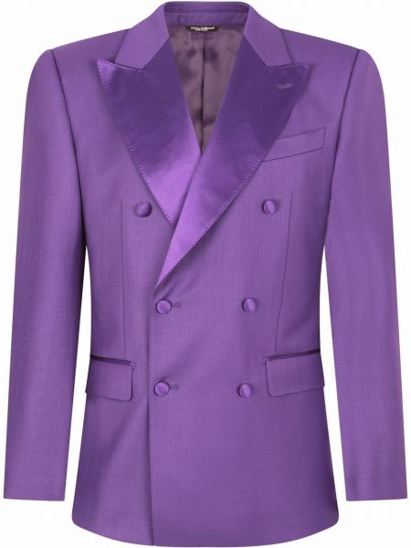 Vlněný oblek Dolce & Gabbana fialový