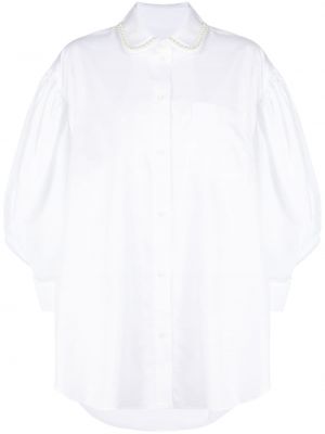 Bavlnená košeľa s perlami Simone Rocha biela