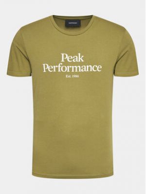 Slim fit priliehavé tričko Peak Performance zelená