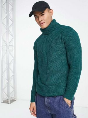 Длинный свитер с высоким воротником Threadbare зеленый