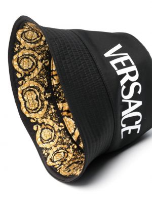 Kapelusz z nadrukiem Versace czarny