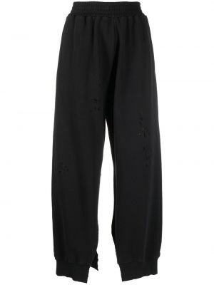 Спортни панталони с протрити краища Mm6 Maison Margiela черно