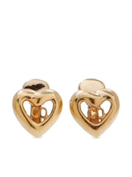 Náušnice so srdiečkami Christian Dior Pre-owned zlatá