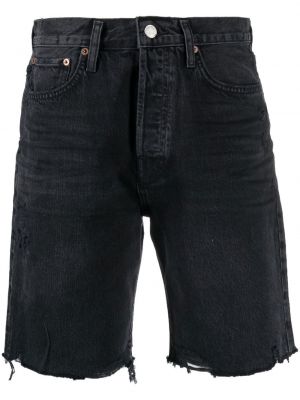 Højtaljede denimshorts Agolde sort