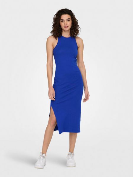Slim fit priliehavé šaty Only modrá