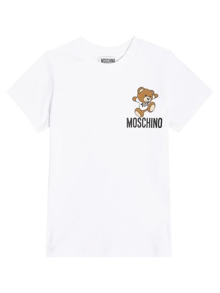 Trøje bomuld t-shirt for piger Moschino Kids hvid