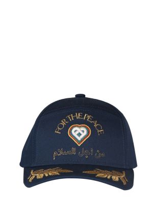 Gorra con bordado de algodón Casablanca azul