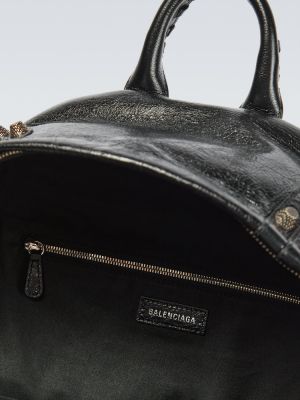 Plecak skórzany Balenciaga czarny