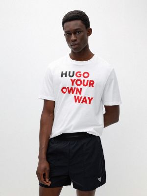 Camiseta de algodón Hugo blanco