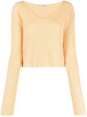 Пуловер с v-образно деколте Acne Studios оранжево