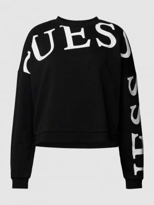 Sweter z nadrukiem Guess Activewear czarny