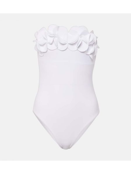 Maillot de bain à fleurs Karla Colletto blanc