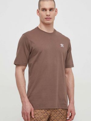 Koszulka bawełniana Adidas Originals brązowa