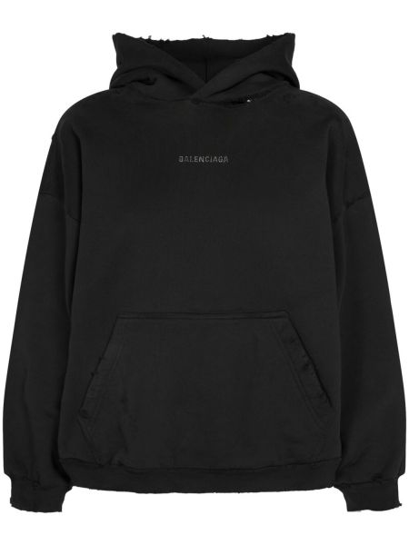 Hoodie effet usé Balenciaga noir