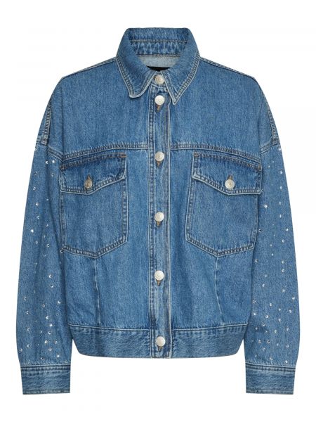 Gennemsigtig denimjakke Pieces blå