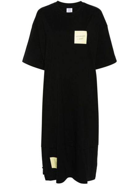 Sukienka midi z nadrukiem Vetements czarna