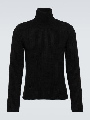 Vilnas džemperis ar augstu apkakli alpakas Saint Laurent melns