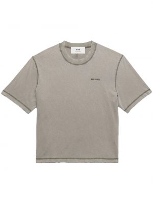 Medvilninis siuvinėtas marškinėliai Ami Paris pilka