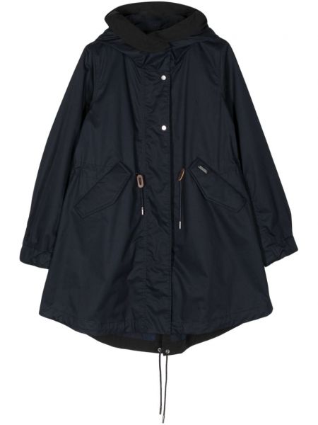 Дълго яке с качулка Woolrich черно