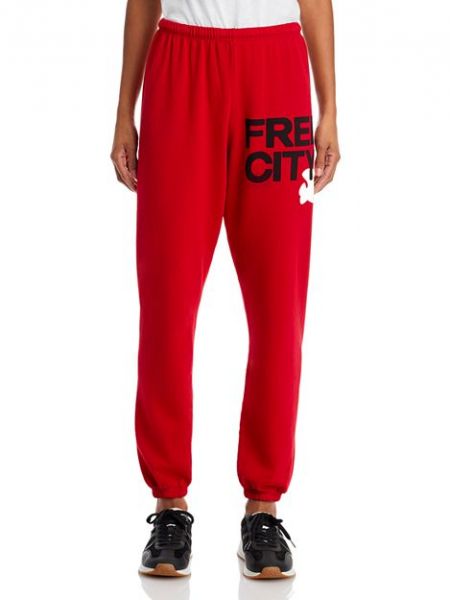 Хлопковые спортивные штаны Freecity красные