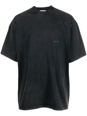 T-shirt z nadrukiem bawełniane z krótkim rękawem Balenciaga - сzarny