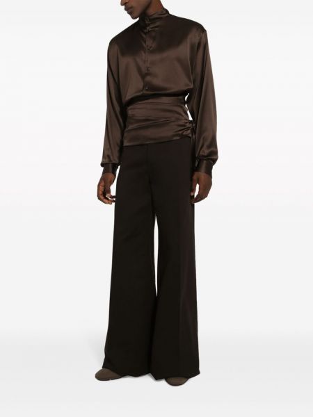 Bavlněné kalhoty relaxed fit Dolce & Gabbana hnědé
