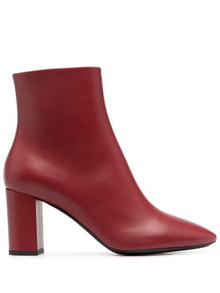 Обувки до глезена с ток Saint Laurent червено