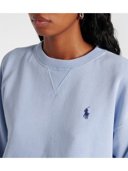 Pamuklu polar sweatshirt Polo Ralph Lauren mavi