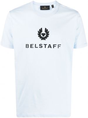 T-shirt z nadrukiem Belstaff - niebieski