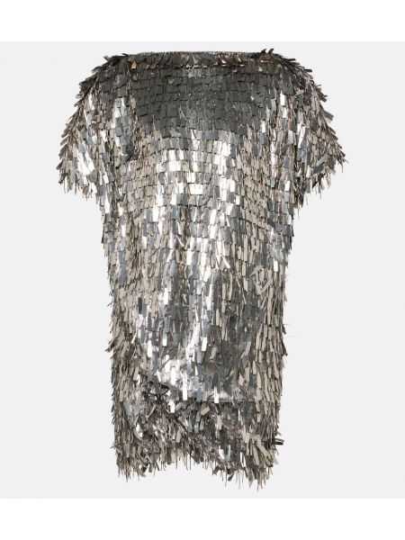 Svilena obleka Isabel Marant srebrna