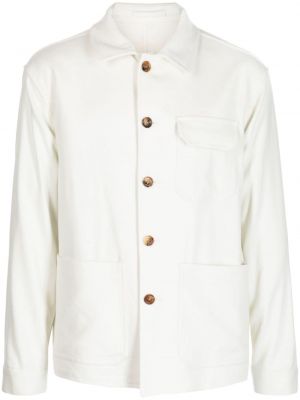 Βαμβακερό πουκάμισο με κουμπιά Lardini λευκό