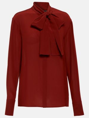 Шелковая блузка Balmain красная