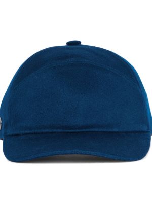Niebieska czapka z daszkiem z kaszmiru Loro Piana